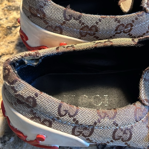 VTG Gucci Fashion GG Monogram Canvas Velcro Sneakers size 46 - Picture 14 of 16
